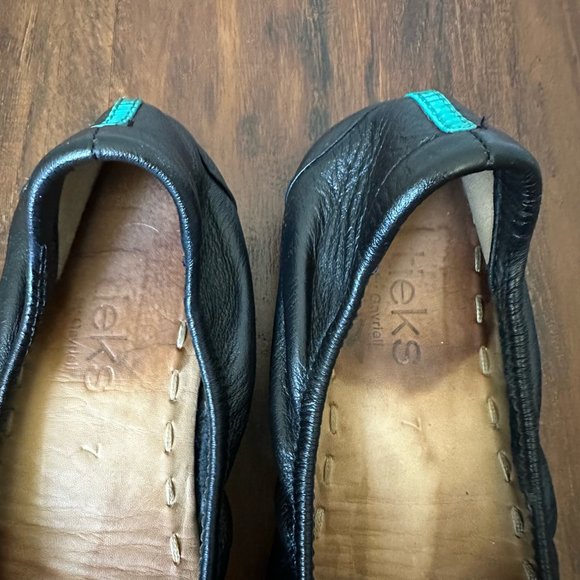TIEKS by Gavrieli Slip-On Ballet Flats in Black Leather Foldable - Picture 8 of 9